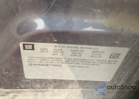 2014 Chevrolet Cruze Diesel from USA, damaged, VIN 1G1P75SZ9E7100432